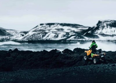 A man enjoying ATV tour adventure on Reykjanes Peninsula GEOPART in Iceland